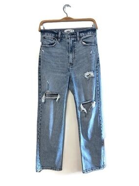 Abercrombie & Fitch Ultra High Rise The Ankle Straight Distressed Jeans Size 26